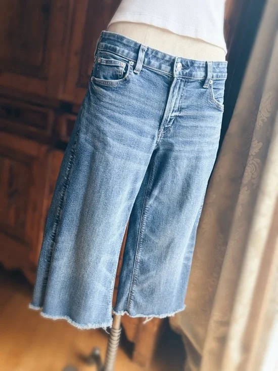 OOAK Custom Altered American Eagle Wide Leg Crop | Coolot Pedal Pusher 6 - Picture 5 of 13